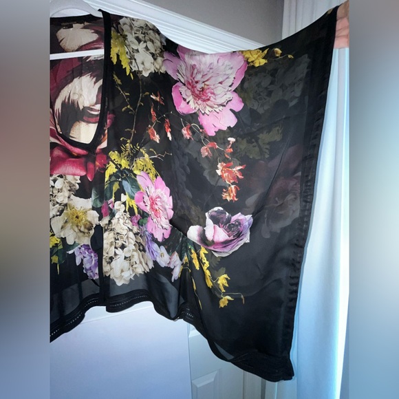 Sexy silk Roberto Cavalli deep v-neck silk tunic, sz ZL - Picture 3 of 5